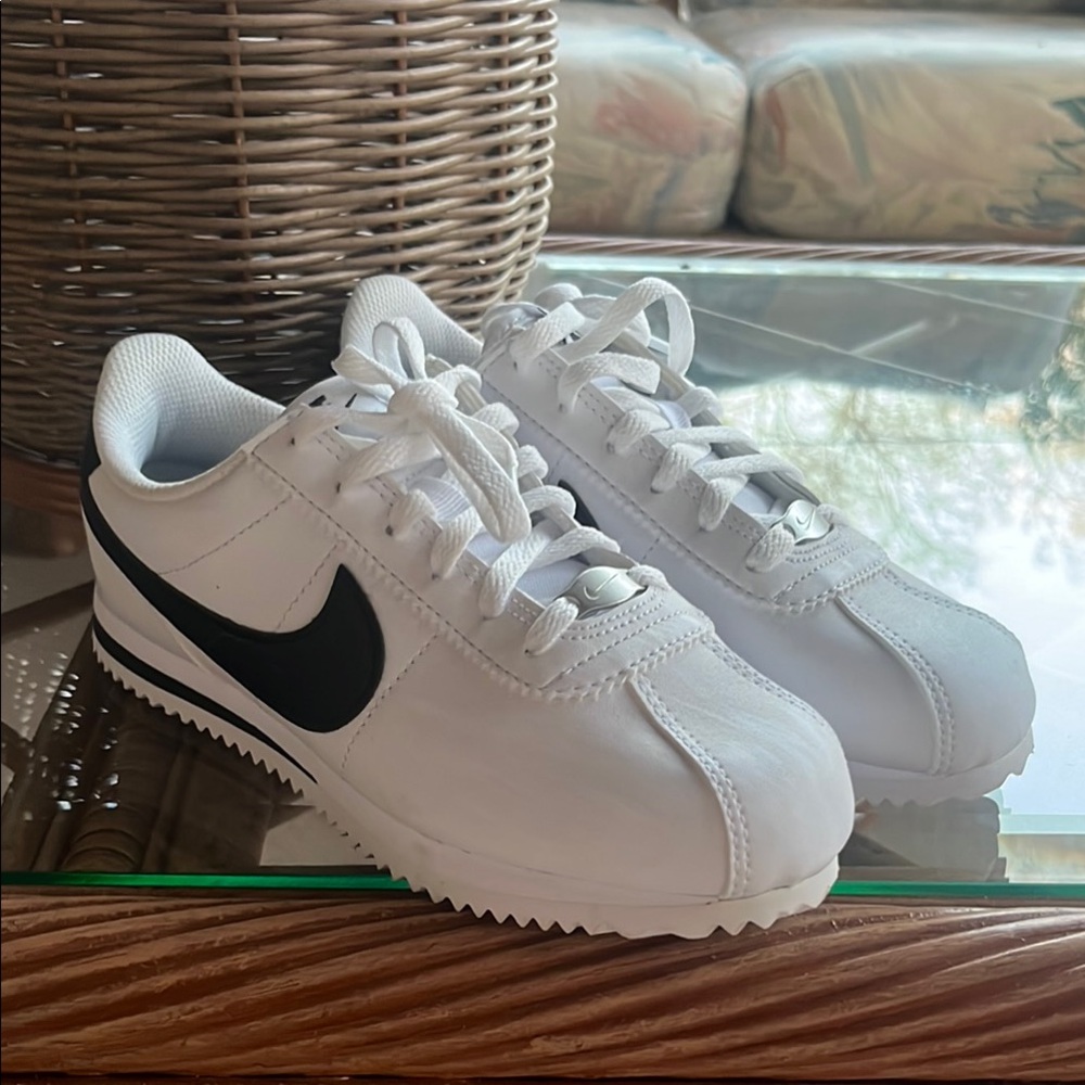 Nike Classic White and Black Cortez Sneakers
